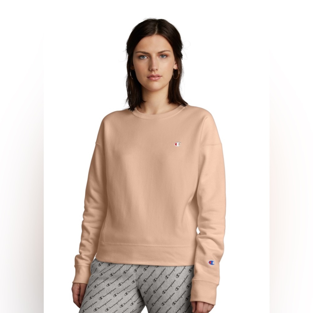 Champion Spiced Almond Pink Reverse Weave Crew Sweatshirt
